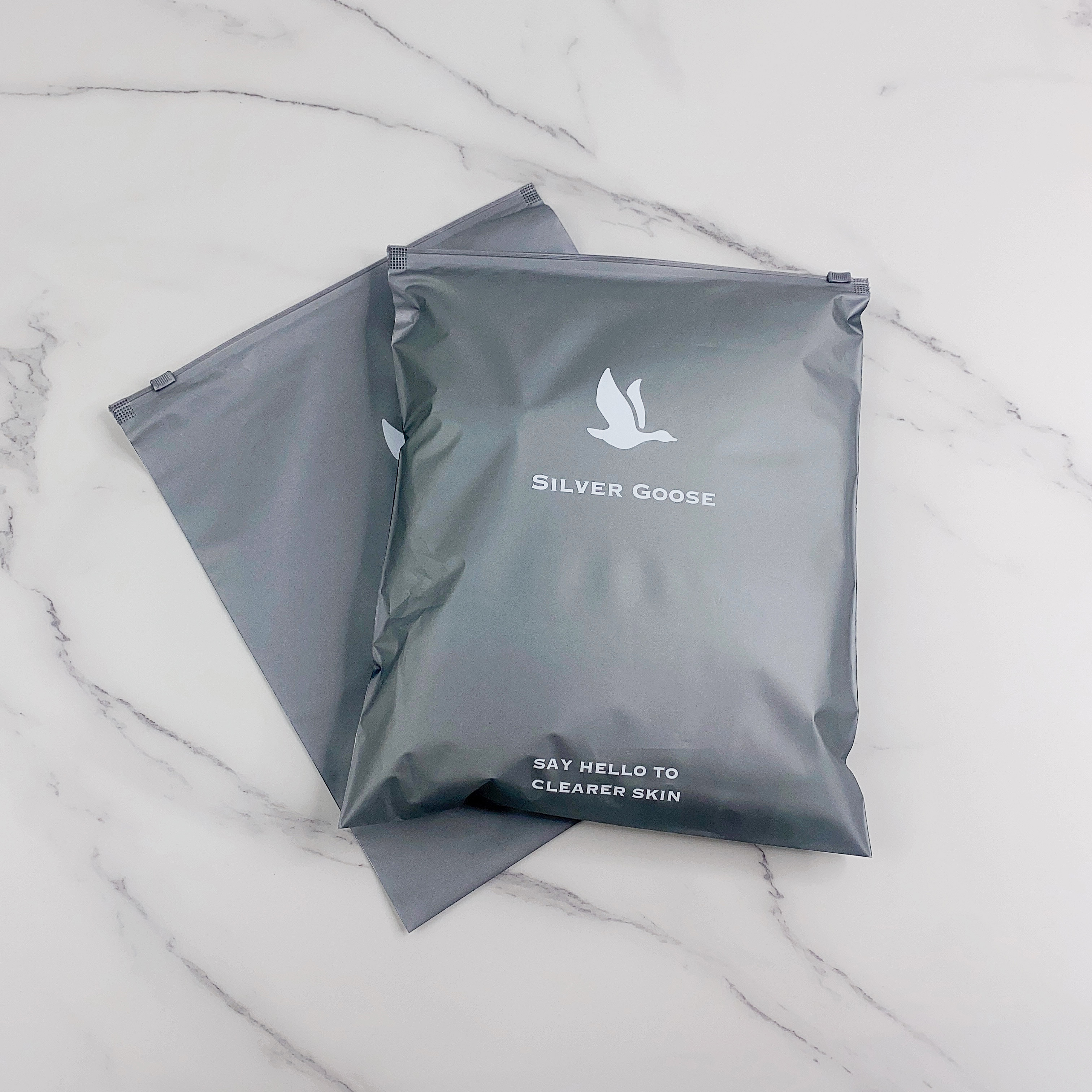 35x45cm Silver Gray Zipper Bag With Your Logo Custom