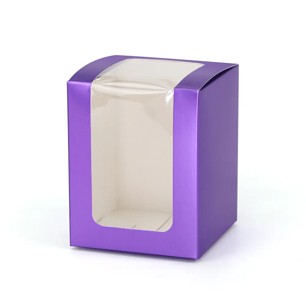 8x8x10cm pvc window paper box facial cream candy packaging gift boxes for small business