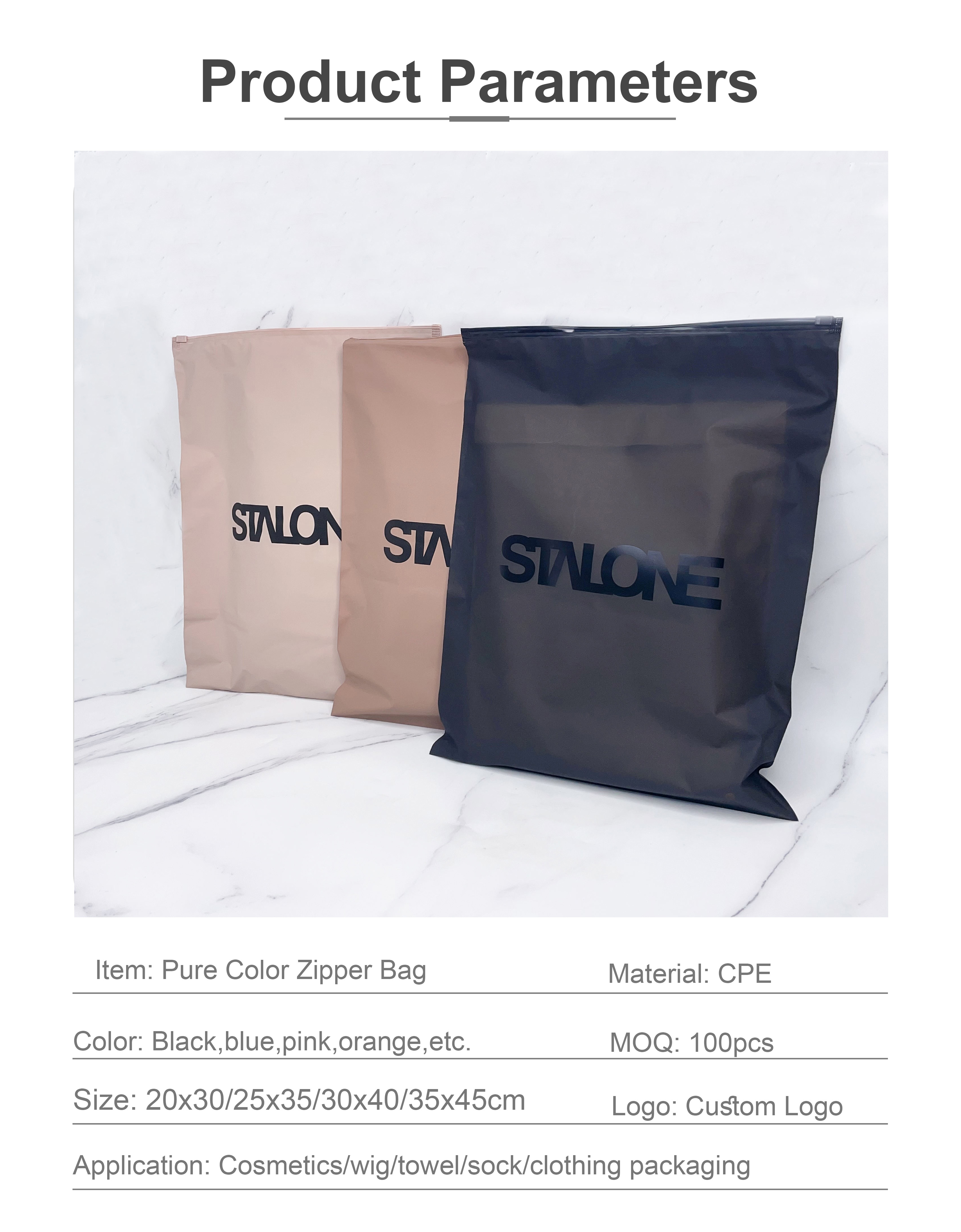 color zipper bag