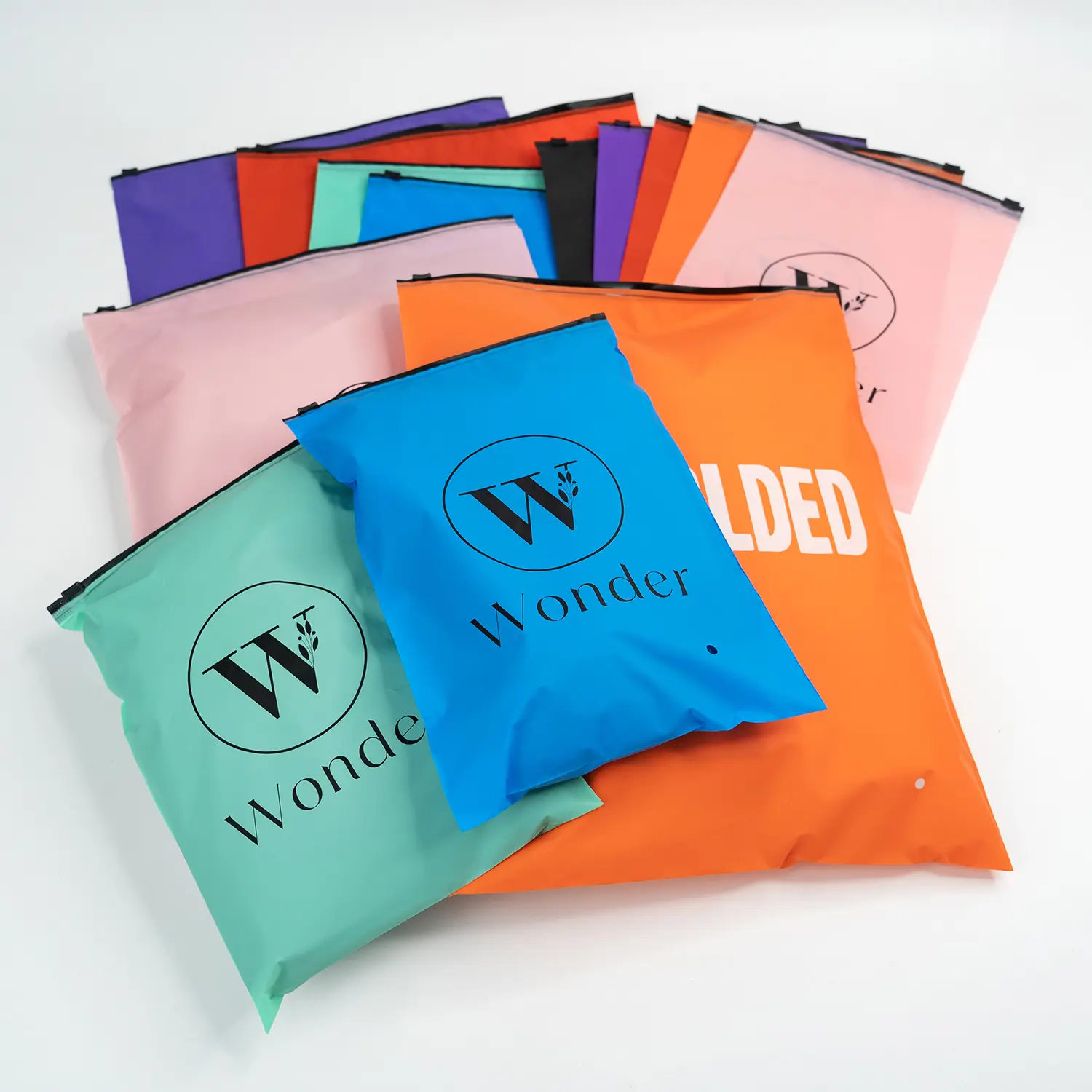 Recyclable customized logo colored zipper bag