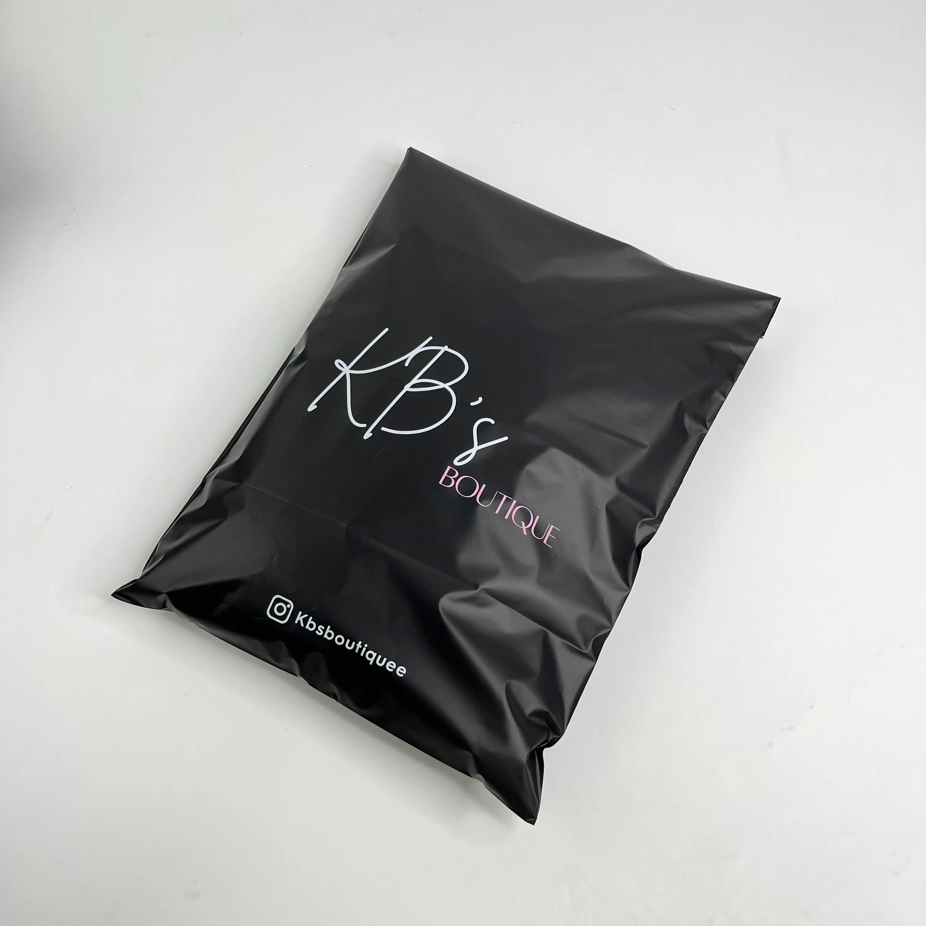 12x16inch Custom logo black shipping bag for online business