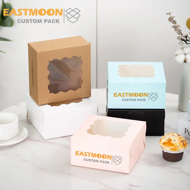 Cake Box with Window, White Bakery Boxes, Large Baking Boxes, Square Cardboard Cake Box for Multi-Layer Cakes, Cake Decorating Supplies for Gift Giving