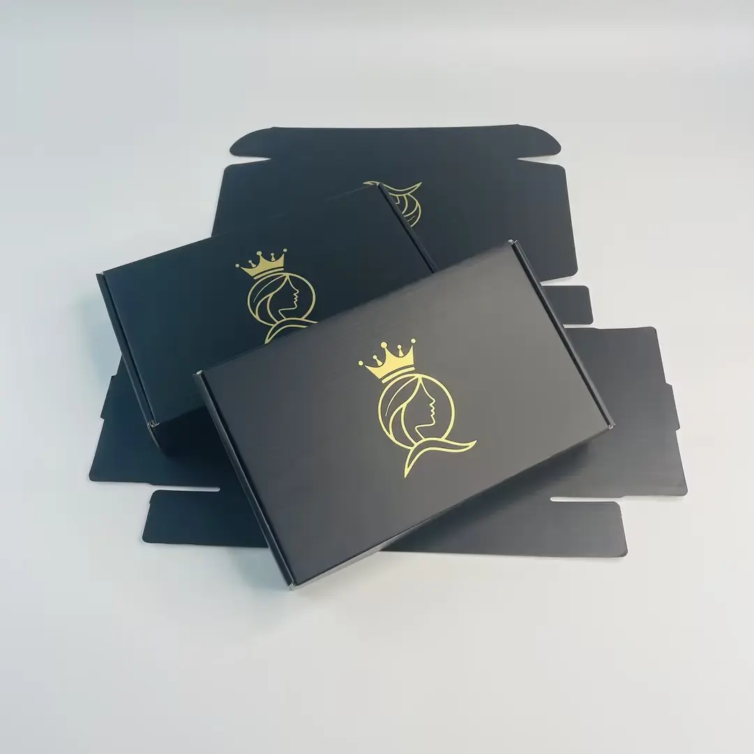 Black express paper box with logo custom
