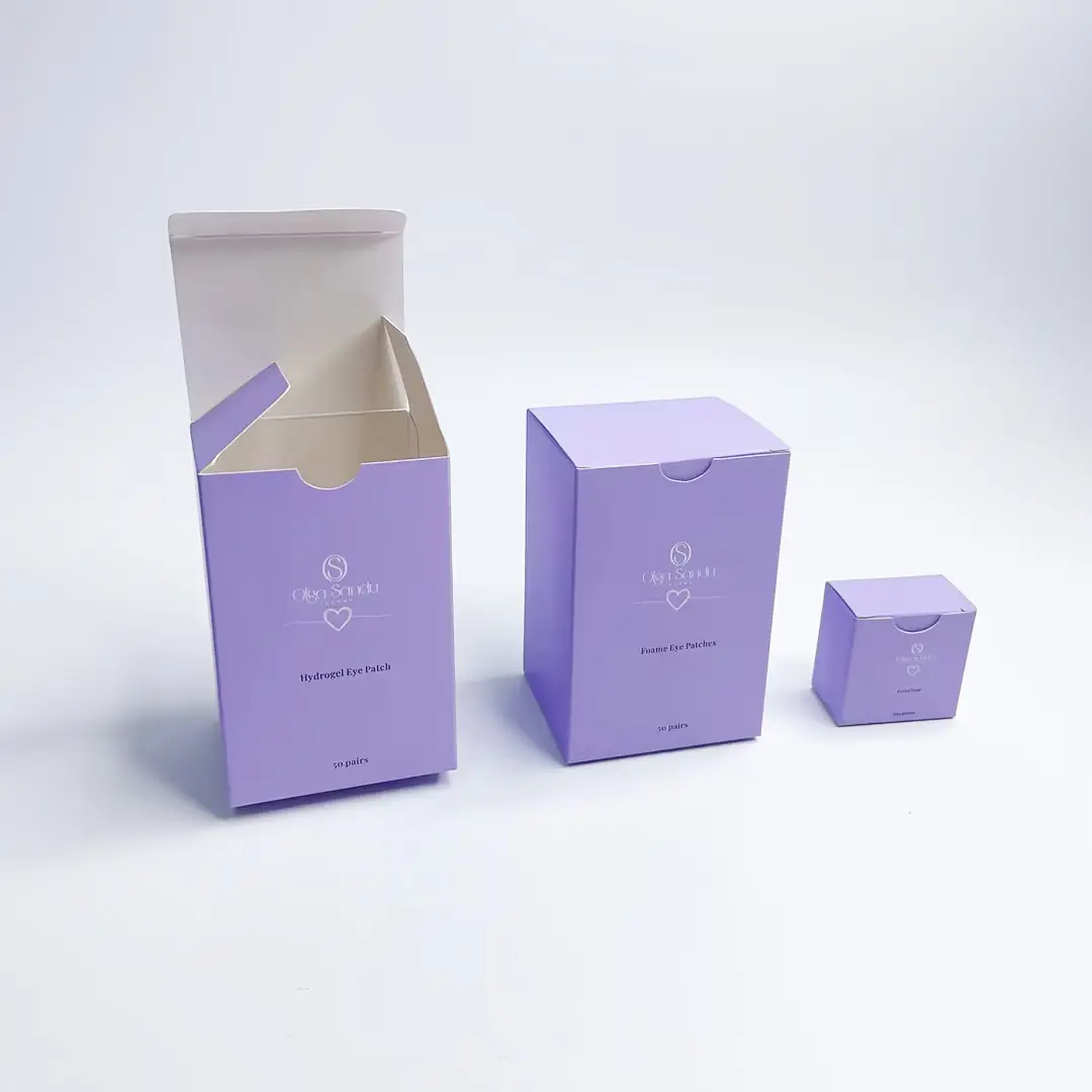 Wholesale luxury purple paperboard boxes with custom logo