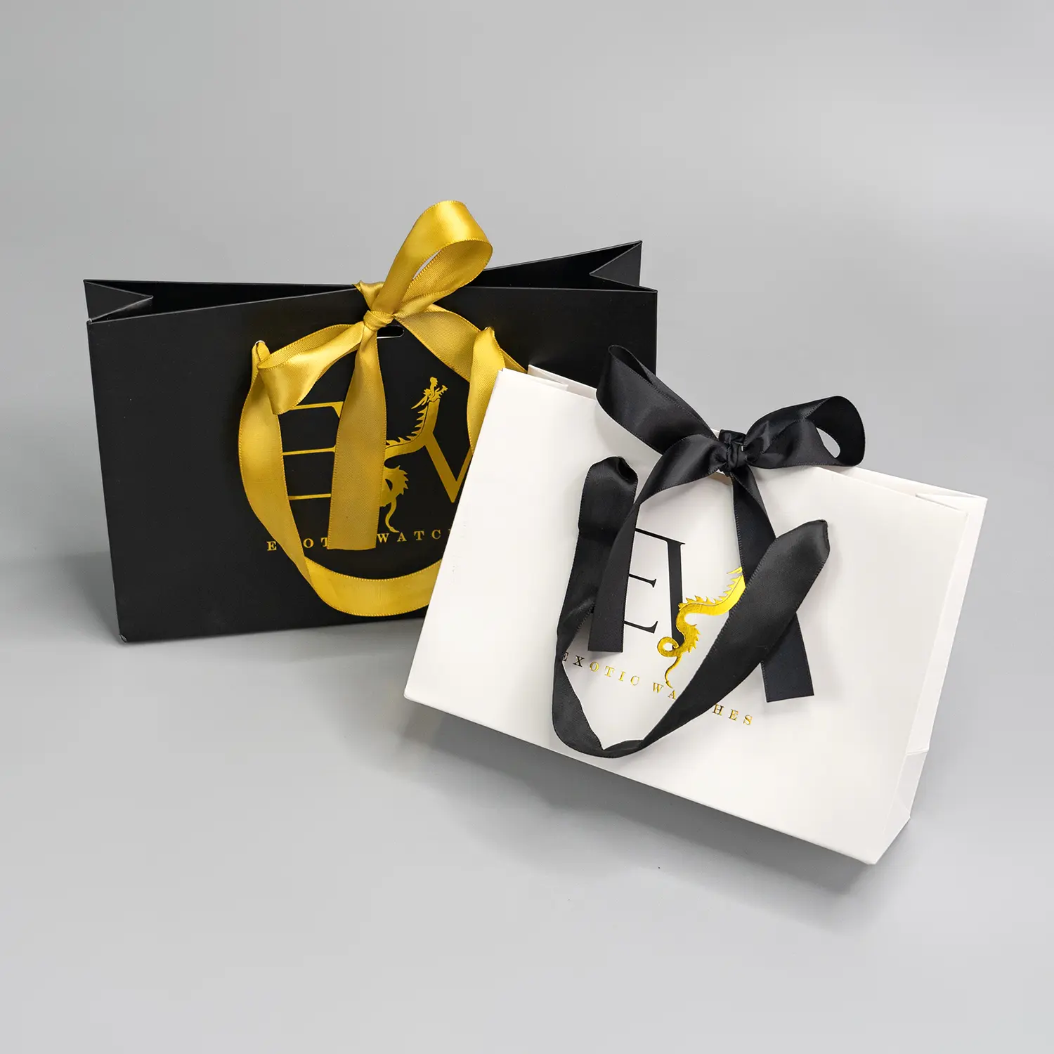 White & black paper gift bag for small business