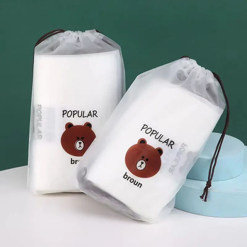Custom logo frosted drawstring bag