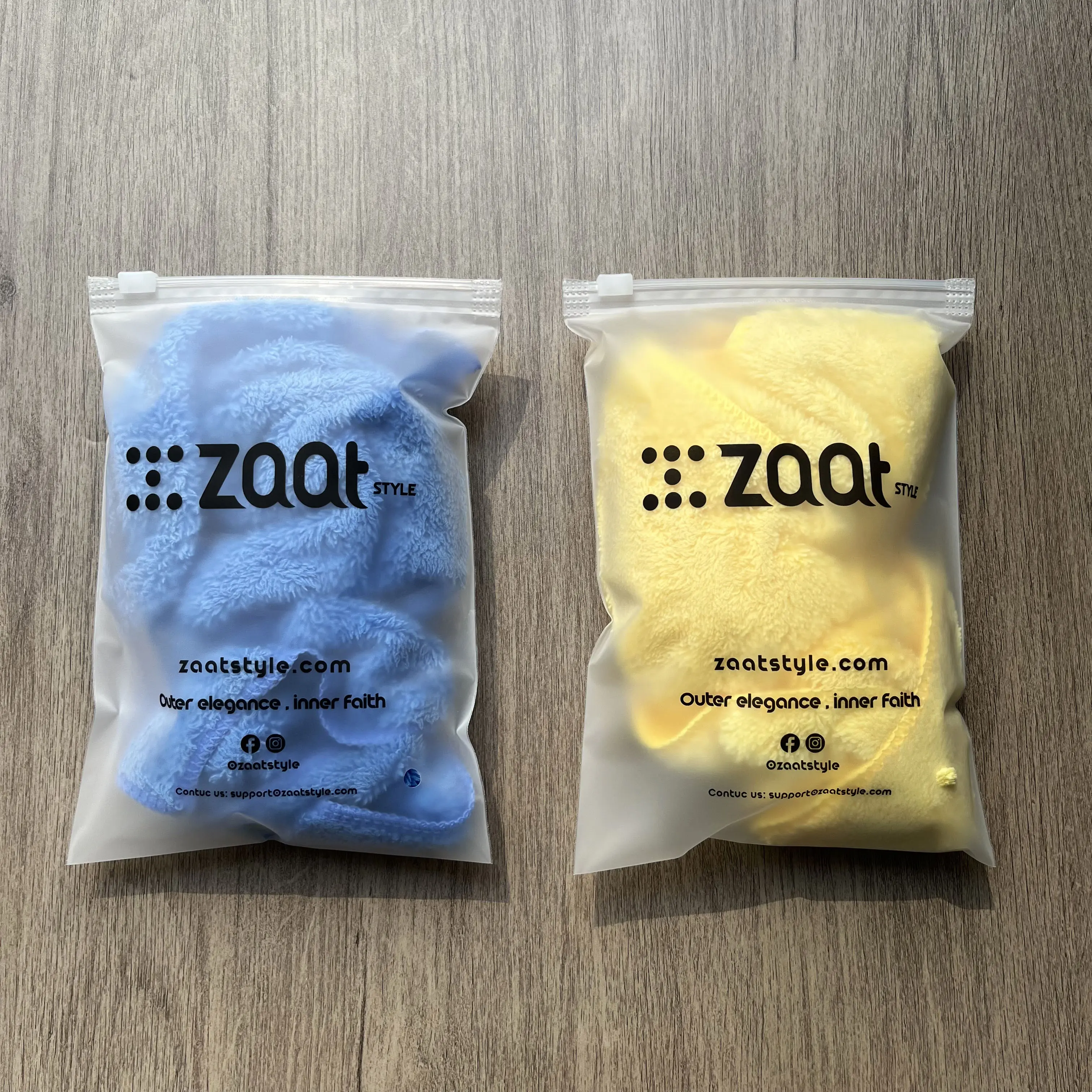 Frosted zipper bag with your own logo custom for small business