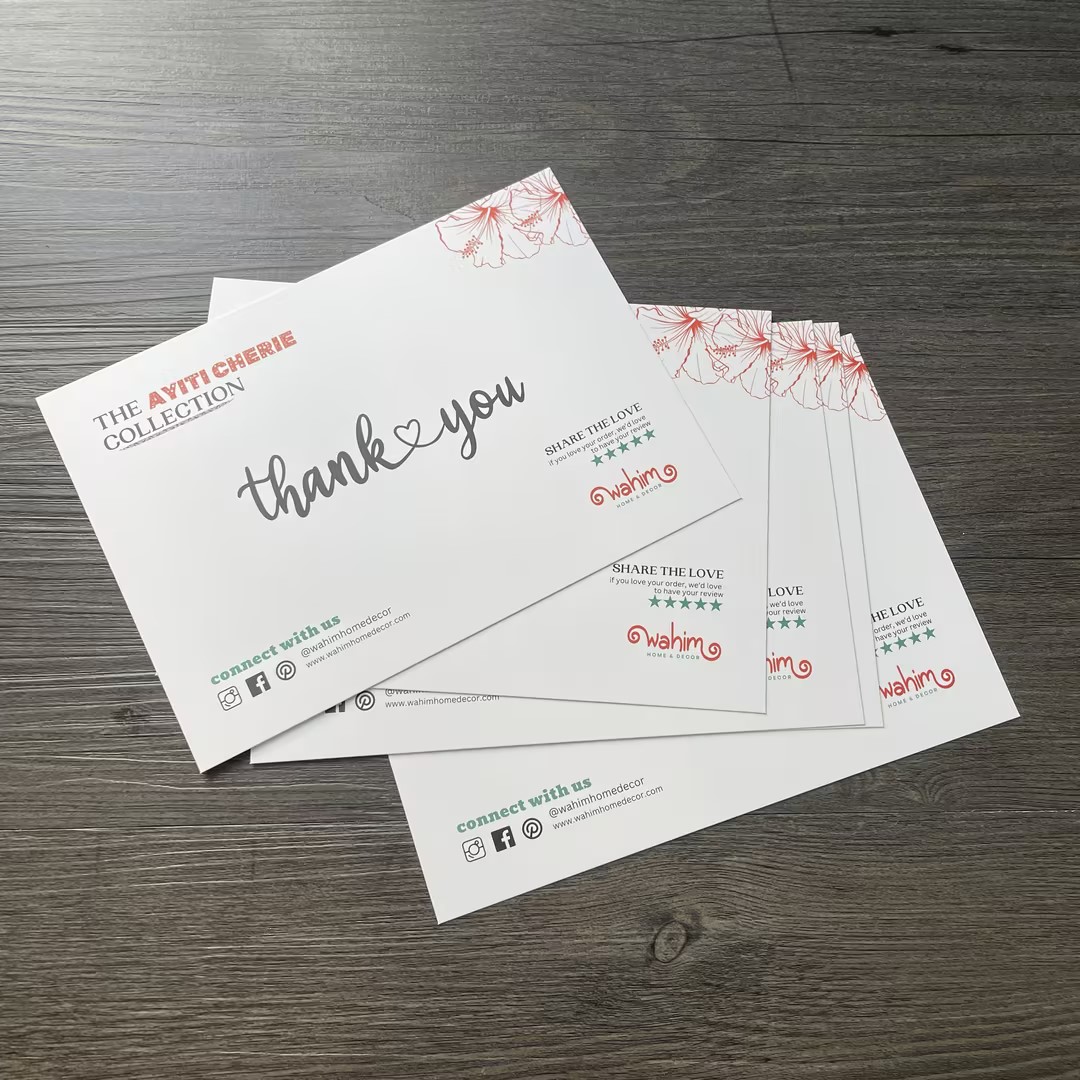 4x6inch custom logo business gift cards thank y...