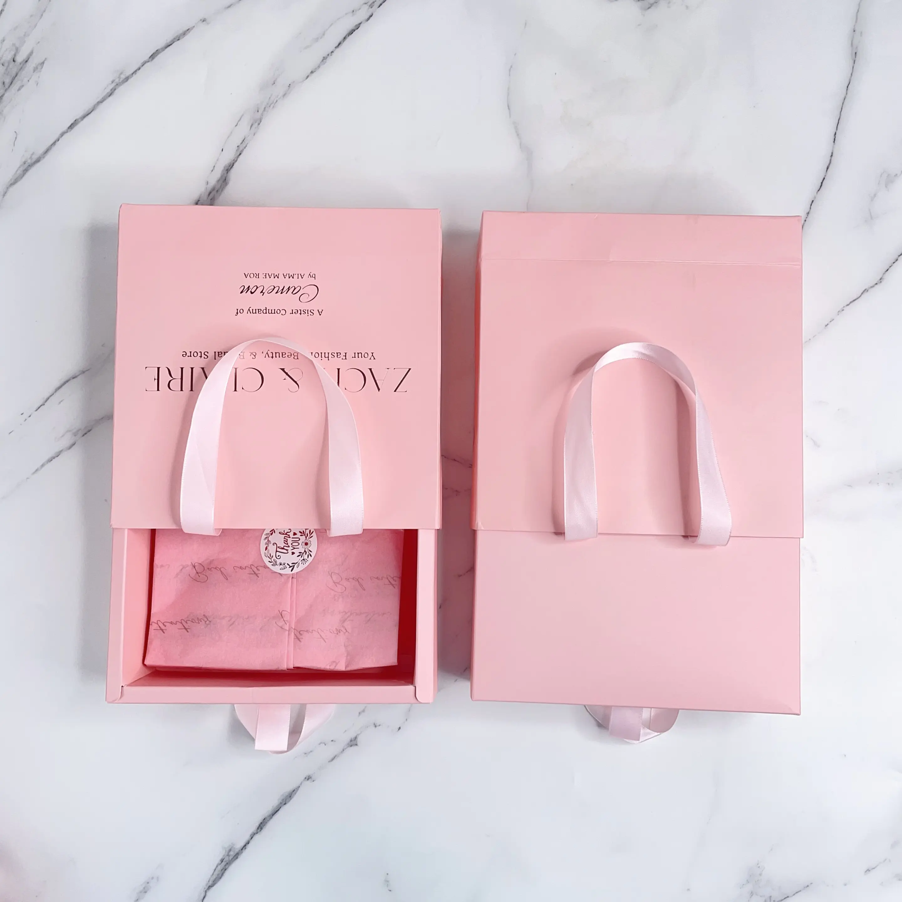 oxCosmetics packaging folding drawer paper box with logo