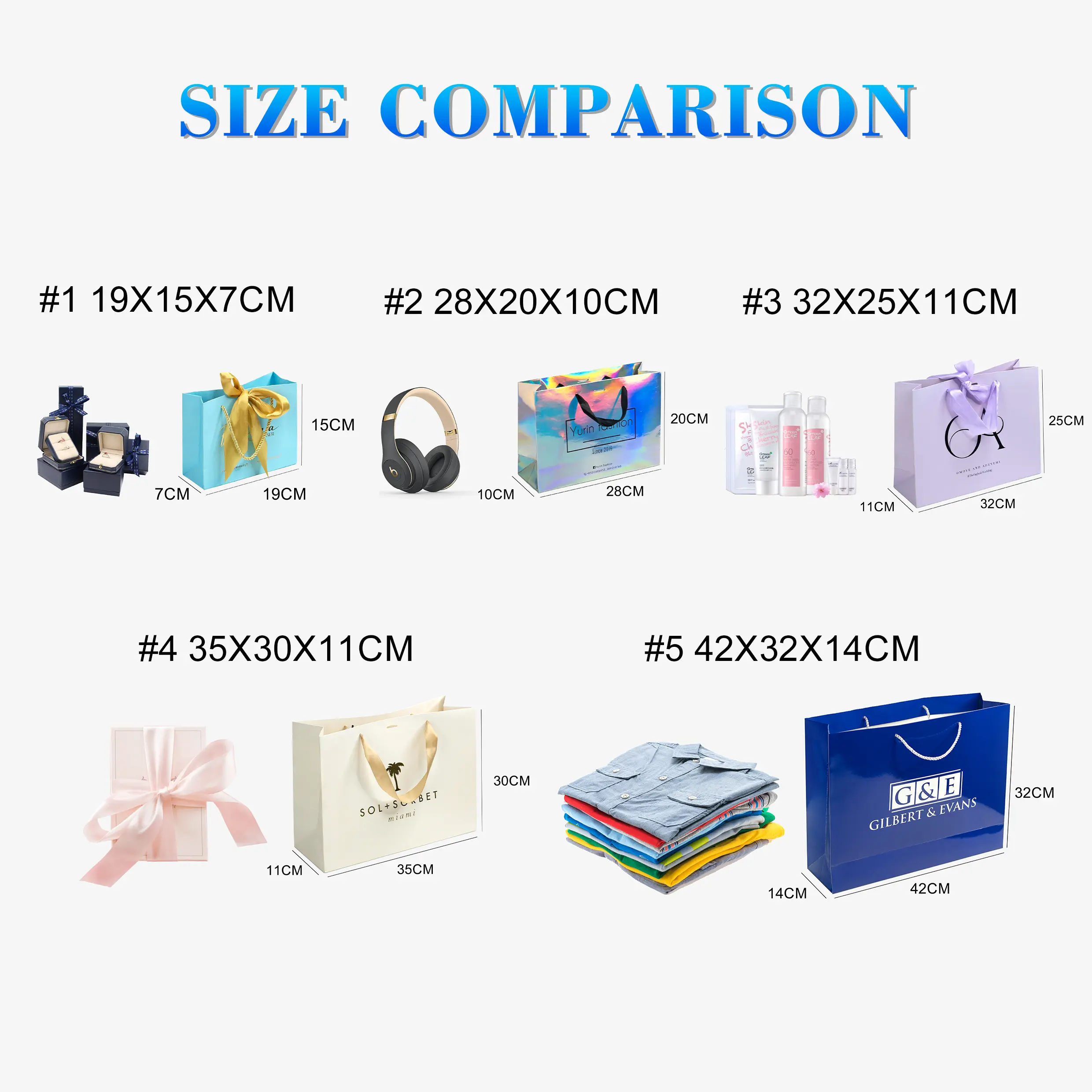 Personalized logo custom paper bag for clothes